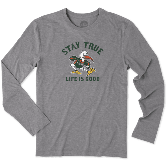 Men's Miami Hurricanes Stay True Long Sleeve Cool Tee Men's Miami Hurricanes Stay True Long Sleeve Cool Tee