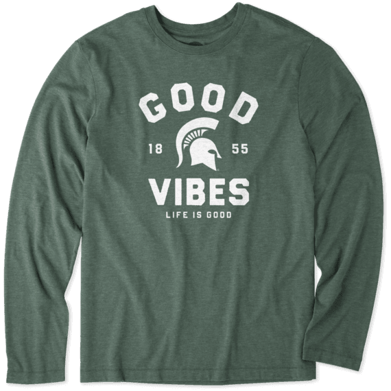 Men's Michigan State Good Vibes Arc Long Sleeve Cool Tee Men's Michigan State Good Vibes Arc Long Sleeve Cool Tee