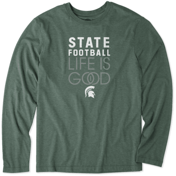 Men's Michigan State Infinity Football Long Sleeve Cool Tee Men's Michigan State Infinity Football Long Sleeve Cool Tee