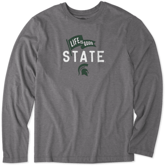 Men's Michigan State Pennant Long Sleeve Cool Tee Men's Michigan State Pennant Long Sleeve Cool Tee