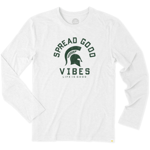 Men's Michigan State Spread Good Vibes Long Sleeve Cool Tee Men's Michigan State Spread Good Vibes Long Sleeve Cool Tee