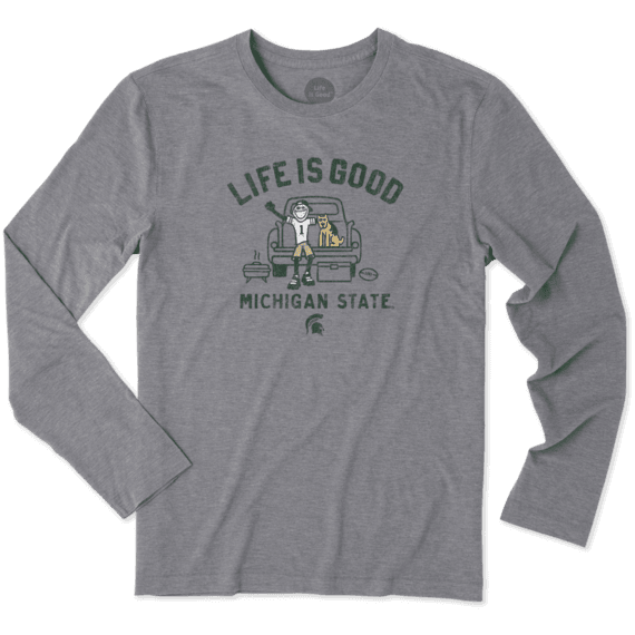 Men's Michigan State Tailgate Truck Long Sleeve Cool Tee Men's Michigan State Tailgate Truck Long Sleeve Cool Tee