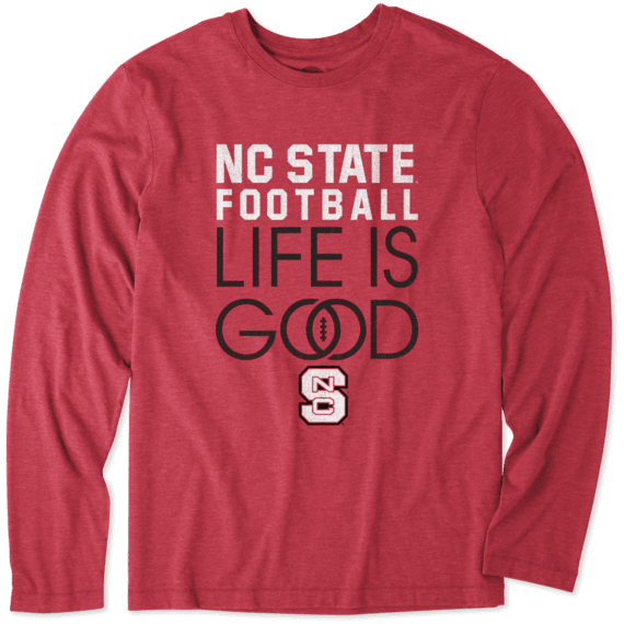 Men's NC State Wolfpack Infinity Football Long Sleeve Cool Tee Men's NC State Wolfpack Infinity Football Long Sleeve Cool Tee