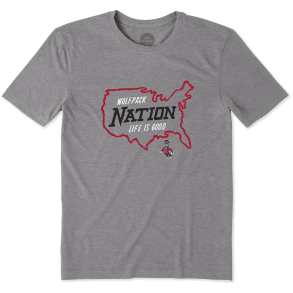 Men's NC State Wolfpack Nation Outline Cool Tee Men's NC State Wolfpack Nation Outline Cool Tee