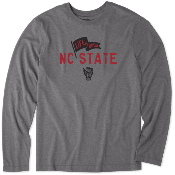 Men's NC State Wolfpack Pennant Long Sleeve Cool Tee Men's NC State Wolfpack Pennant Long Sleeve Cool Tee
