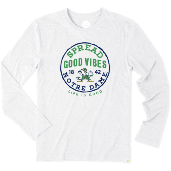 Men's Notre Dame Good Vibes Long Sleeve Cool Tee Men's Notre Dame Good Vibes Long Sleeve Cool Tee