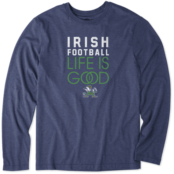 Men's Notre Dame Infinity Football Long Sleeve Cool Tee Men's Notre Dame Infinity Football Long Sleeve Cool Tee