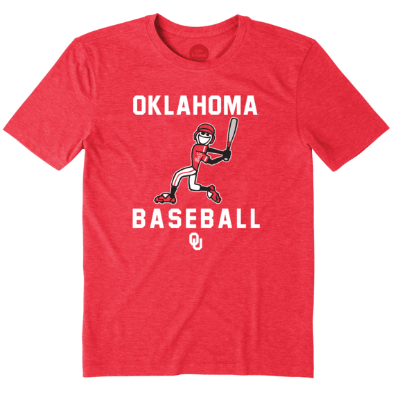 Men's Oklahoma Sooners Baseball Jake Cool Tee Men's Oklahoma Sooners Baseball Jake Cool Tee