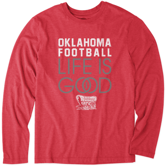 Men's Oklahoma Sooners Infinity Football Long Sleeve Cool Tee Men's Oklahoma Sooners Infinity Football Long Sleeve Cool Tee