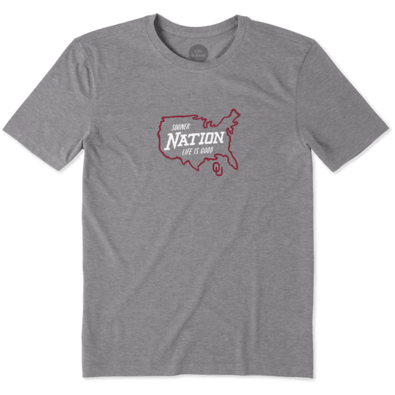Men's Oklahoma Sooners Nation Outline Cool Tee Men's Oklahoma Sooners Nation Outline Cool Tee
