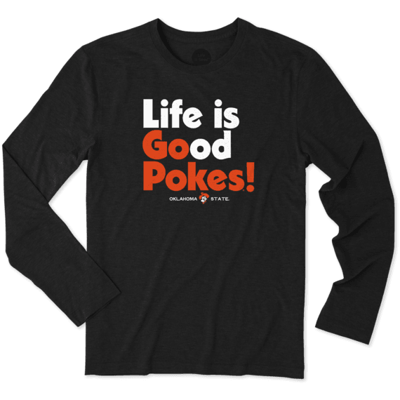 Men's Oklahoma State Life is Good Long Sleeve Cool Tee Men's Oklahoma State Life is Good Long Sleeve Cool Tee