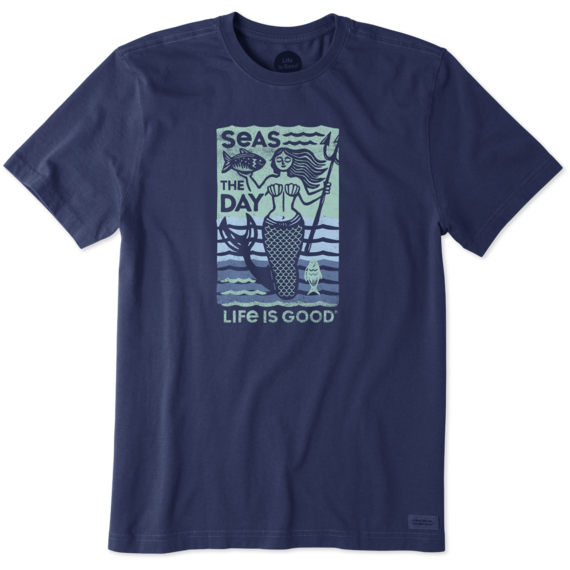 Men's Seas The Day Mermaid Crusher Tee Men's Seas The Day Mermaid Crusher Tee
