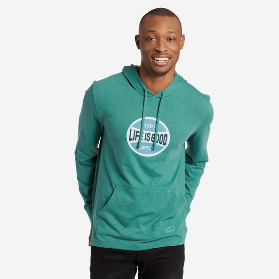 Men's Simple Coin Hooded Long Sleeve Crusher Tee Men's Simple Coin Hooded Long Sleeve Crusher Tee