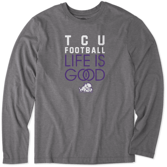 Men's TCU Horned Frogs Infinity Football Long Sleeve Cool Tee Men's TCU Horned Frogs Infinity Football Long Sleeve Cool Tee