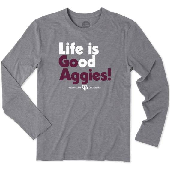 Men's Texas A&M Life is Good Long Sleeve Cool Tee Men's Texas A&M Life is Good Long Sleeve Cool Tee