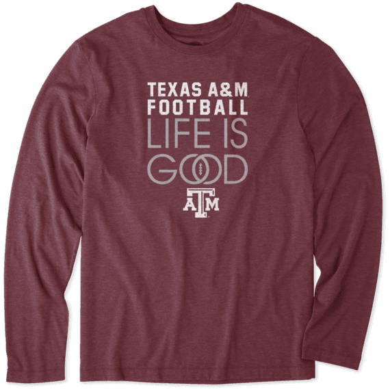 Men's Texas A&M Aggies Infinity Football Long Sleeve Cool Tee Men's Texas A&M Aggies Infinity Football Long Sleeve Cool Tee
