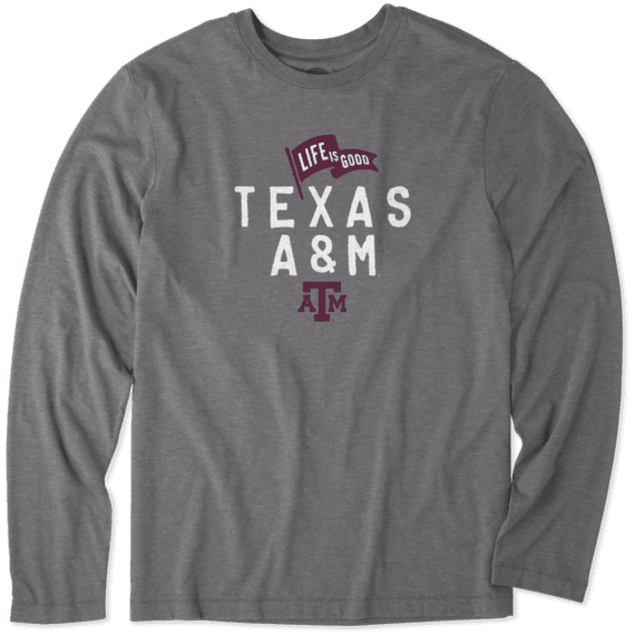Men's Texas A&M Aggies Pennant Long Sleeve Cool Tee Men's Texas A&M Aggies Pennant Long Sleeve Cool Tee