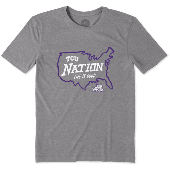 Men's Texas Christian Horned Frogs Nation Outline Cool Tee Men's Texas Christian Horned Frogs Nation Outline Cool Tee