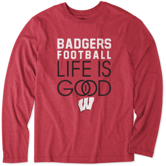 Men's Wisconsin Infinity Football Long Sleeve Cool Tee Men's Wisconsin Infinity Football Long Sleeve Cool Tee