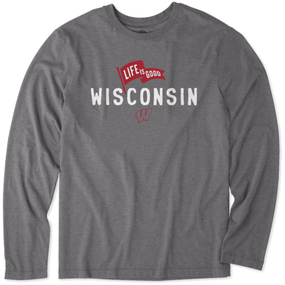 Men's Wisconsin Pennant Long Sleeve Cool Tee Men's Wisconsin Pennant Long Sleeve Cool Tee
