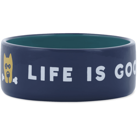 13oz Ceramic Rocket Life is Good Dog Bowl 13oz Ceramic Rocket Life is Good Dog Bowl