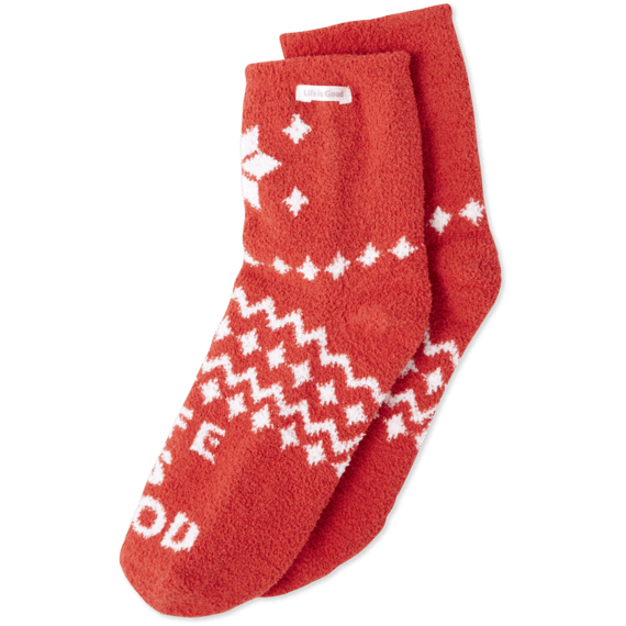 Snowflake Pattern Plush Snuggle Sock Snowflake Pattern Plush Snuggle Sock
