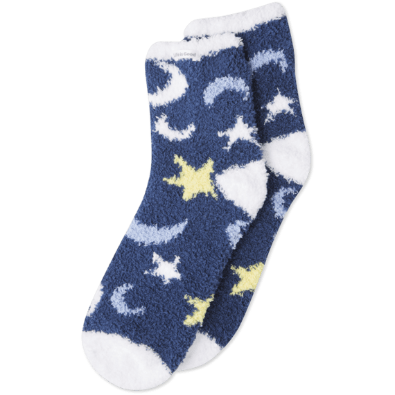 Starry Moon Sky Snuggle Crew Socks Starry Moon Sky Snuggle Crew Socks