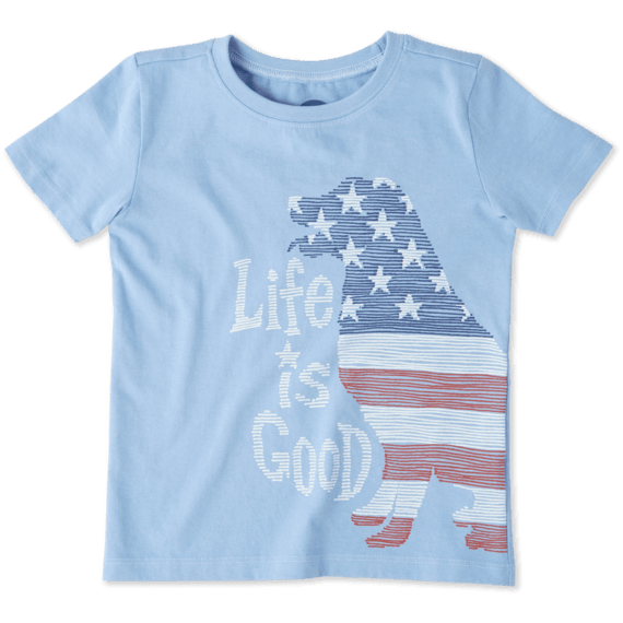 Toddlers Big Flag Dog Crusher Tee Crew Toddlers Big Flag Dog Crusher Tee Crew