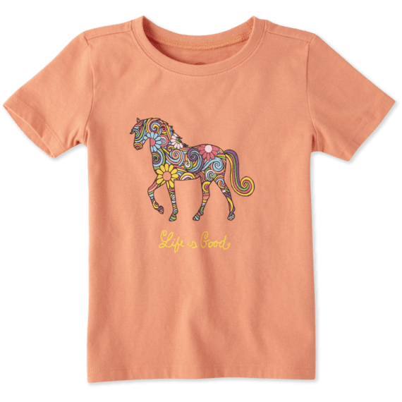 Toddlers Flower Swirl Horse Crusher Tee Toddlers Flower Swirl Horse Crusher Tee