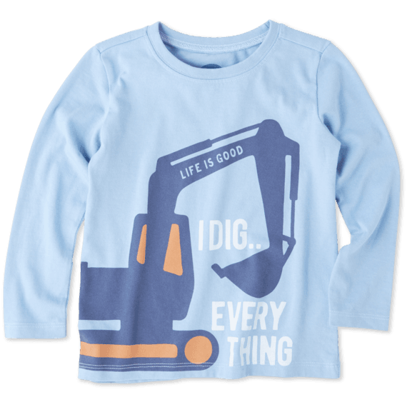 Toddlers I Dig Everything Long Sleeve Crusher Tee Toddlers I Dig Everything Long Sleeve Crusher Tee