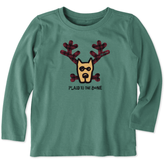 Toddlers Plaid To The Bone Long Sleeve Crusher Tee Toddlers Plaid To The Bone Long Sleeve Crusher Tee