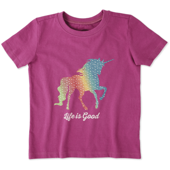 Toddlers Rainbow Unicorn Crusher Tee Crew Toddlers Rainbow Unicorn Crusher Tee Crew