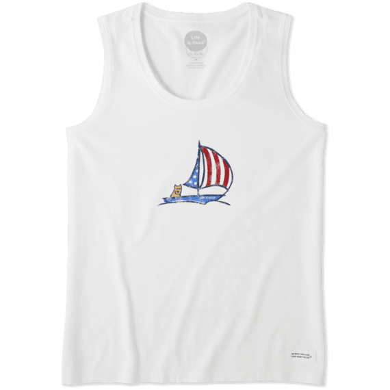 Women's Americana Sailboat Crusher Scoop Tank Women's Americana Sailboat Crusher Scoop Tank