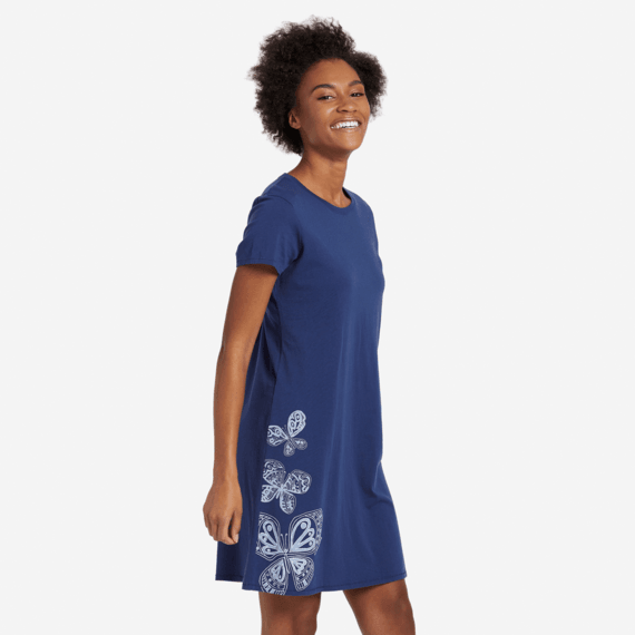 Women's Artsy Butterflies Smooth Tee Dress Women's Artsy Butterflies Smooth Tee Dress