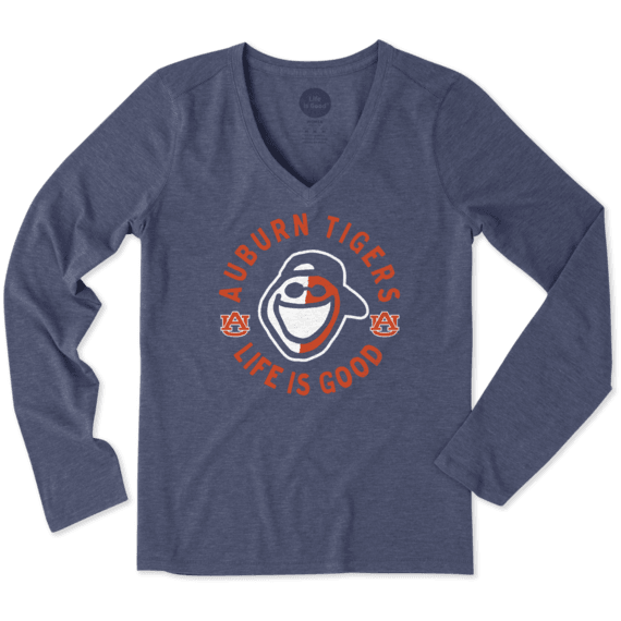 Women's Auburn Face Paint Jake Long Sleeve Cool Vee Women's Auburn Face Paint Jake Long Sleeve Cool Vee