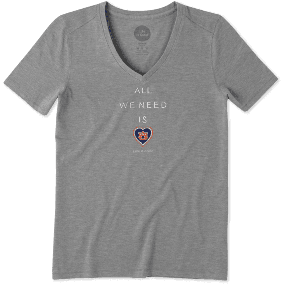 Women's Auburn Tigers All We Need Heart Cool Vee Women's Auburn Tigers All We Need Heart Cool Vee