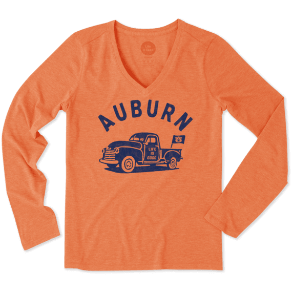 Women's Auburn Vintage Truck Long Sleeve Cool Vee Women's Auburn Vintage Truck Long Sleeve Cool Vee
