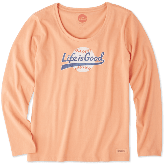 Women's Baseball Script Long Sleeve Crusher Scoop Women's Baseball Script Long Sleeve Crusher Scoop