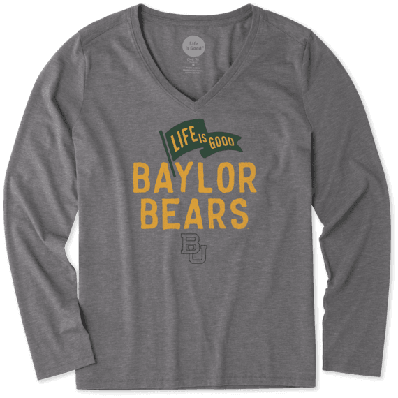 Women's Baylor Bears Pennant Long Sleeve Cool Vee Women's Baylor Bears Pennant Long Sleeve Cool Vee