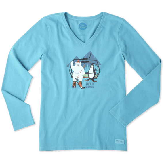 Women's Bear Penguin Ski Long Sleeve Crusher Vee Women's Bear Penguin Ski Long Sleeve Crusher Vee