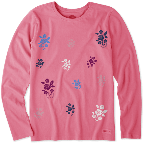 Women's Block Leaves Long Sleeve Crusher Tee Women's Block Leaves Long Sleeve Crusher Tee
