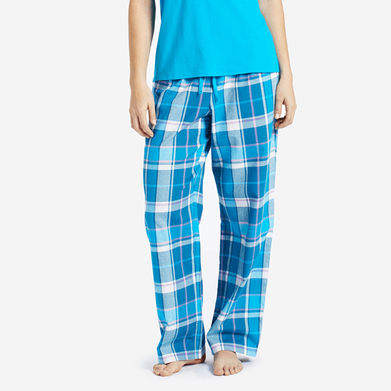 Women's Blue Plaid Classic Sleep Pants Women's Blue Plaid Classic Sleep Pants
