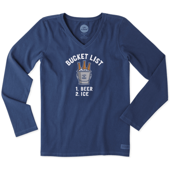 Women's Bucket List Long Sleeve Crusher Vee Women's Bucket List Long Sleeve Crusher Vee