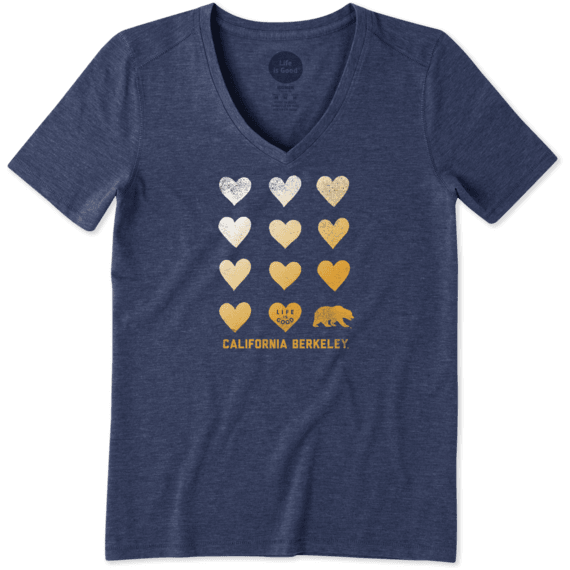 Women's California Golden Bears Heart Stack Cool Vee Women's California Golden Bears Heart Stack Cool Vee