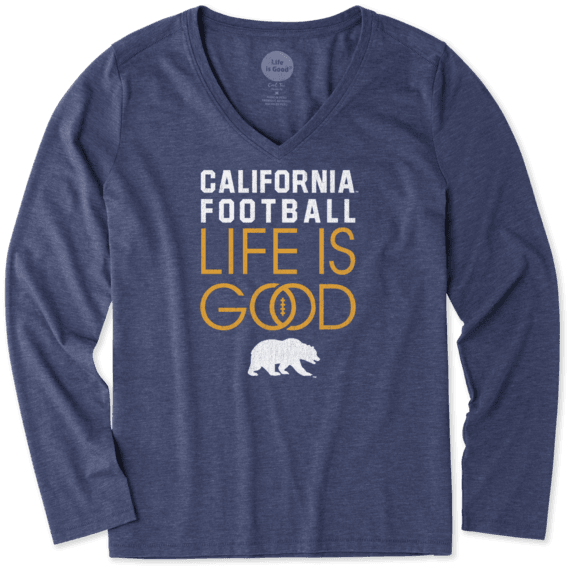 Women's California Golden Bears Infinity Football Long Sleeve Cool Vee Women's California Golden Bears Infinity Football Long Sleeve Cool Vee