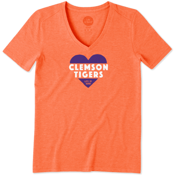 Women's Clemson Tigers Heart Knockout Cool Vee Women's Clemson Tigers Heart Knockout Cool Vee