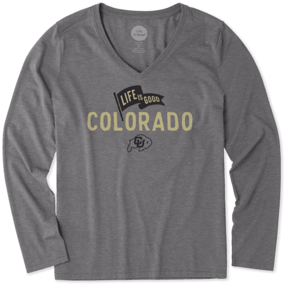 Women's Colorado Buffaloes Pennant Long Sleeve Cool Vee Women's Colorado Buffaloes Pennant Long Sleeve Cool Vee