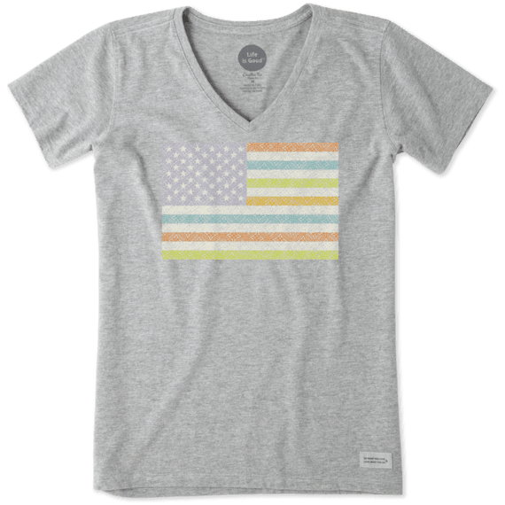 Women's Colorful Flag Crusher Vee Women's Colorful Flag Crusher Vee