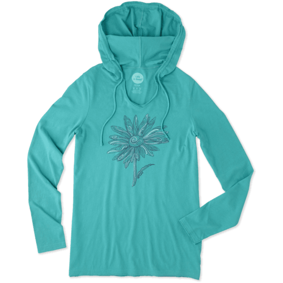 Women's Daisy Long Sleeve Hooded Smooth Tee Women's Daisy Long Sleeve Hooded Smooth Tee