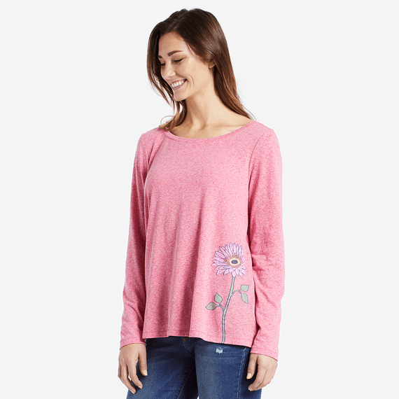 Women's Daisy Long Sleeve Trapeze Tee Women's Daisy Long Sleeve Trapeze Tee